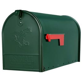 Elite Post Mailbox, Green Galvanized, Large, 10.87 x 8.5 x 20.25-In.
