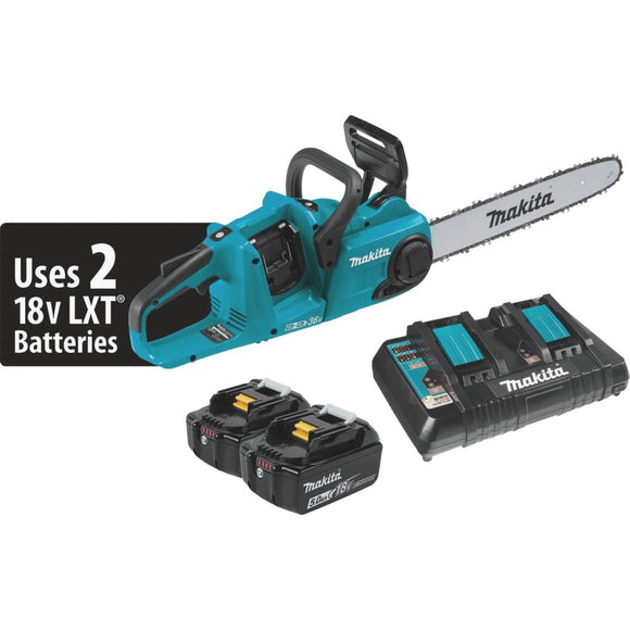 Makita 18V LXT Lithium-Ion Brushless Cordless 16 In. (5.0Ah) Chain Saw Kit