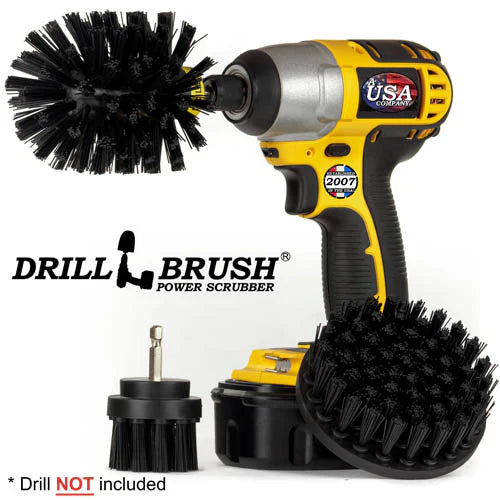 Drill Brush Original Black Brushes Ultra Stiff Heavy Duty & Grill Cleaning