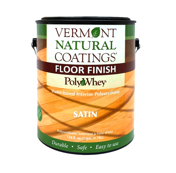 Vermont Natural Coatings PolyWhey® Floor Finish (1 Gallon, Satin Clear Water-Based)