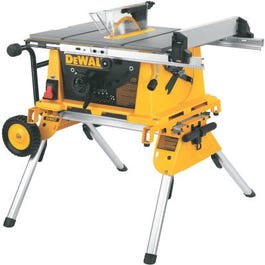 Compact Job Site Table Saw With Rolling Stand, 10-In.