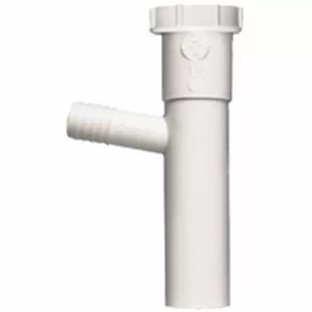 Plumb Pak Dishwasher Tailpiece, 1-1/2 X 8 in, 3/4 in (7/8 in Od) Branch, White Slip Joint (1-1/2