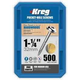 Pocket Hole Screws, Self-Drilling, Washer Head, #7 Fine Thread  x 1-1/4-In., 500-Ct.