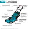 Makita 36V (18V X2) LXT® 19 Self‑Propelled Lawn Mower Kit with 4 Batteries (5.0Ah)