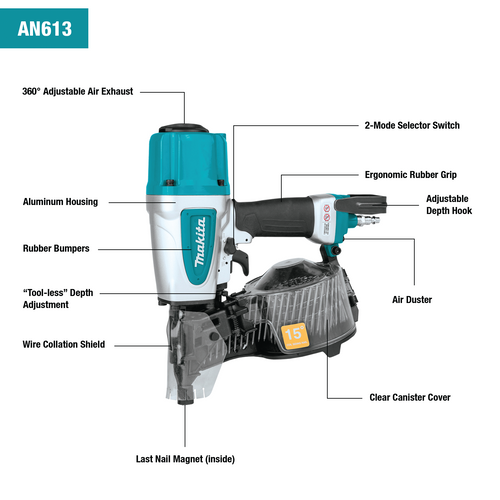 Makita AN613 15° Siding Coil Nailer