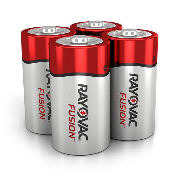 Rayovac D FUSION™ Advanced Alkaline Batteries D 4pack (D4)