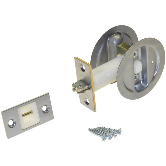 Johnson Hardware Satin Nickel Privacy Pocket Door Lock