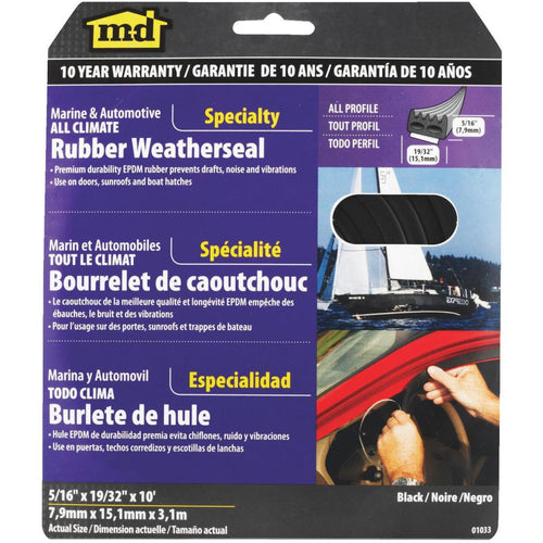 M-D 5/16 19/32 10' Auto & Marine Weatherstrip