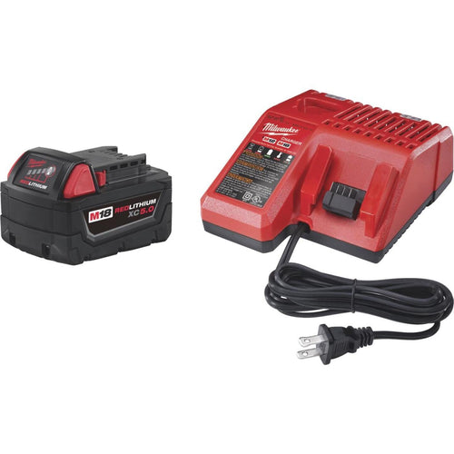 Milwaukee M18 REDLITHIUM XC 18 Volt Lithium Ion 5.0 Ah Extended Capacity Tool Battery Charger Starter Kit Shelburne VT Rice Lumber