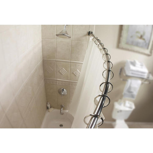 Moen Curved 54 In. To 72 In. Adjustable Fixed Shower Rod in Chrome
