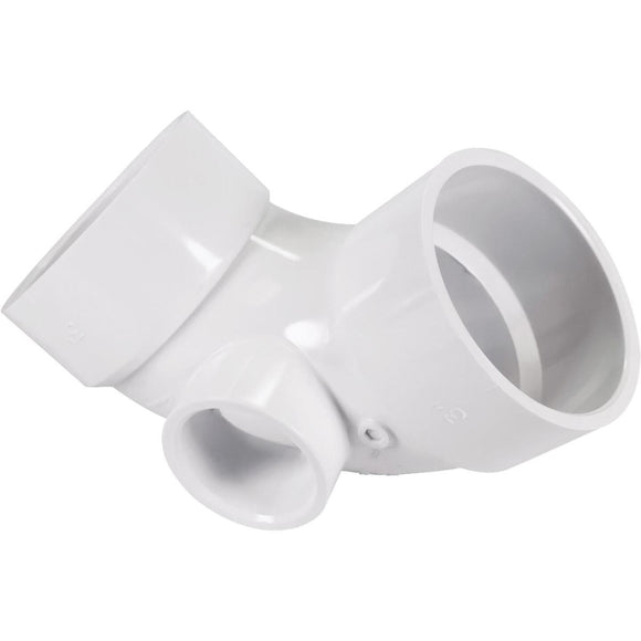 Genova 3 In. x 1-1/2 90D PVC Elbow with Side Inlet