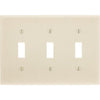 Leviton 3-Gang Plastic Toggle Switch Wall Plate, Ivory