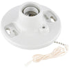 Leviton White Porcelain Incandescent Lampholder with Pull Chain