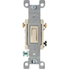 Leviton Quiet Grounded Toggle Light Almond 15A 3-Way Switch