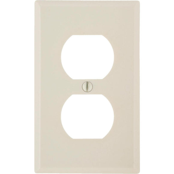 Leviton 1-Gang Smooth Plastic Outlet Wall Plate, Light Almond