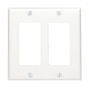 Leviton Decora 2-Gang Smooth Plastic Rocker Decorator Wall Plate, White