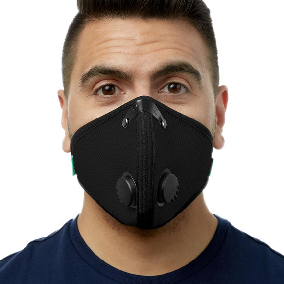 RZ Mask M2 Mesh Air Filtration Face Mask with Carbon Filters Large Black