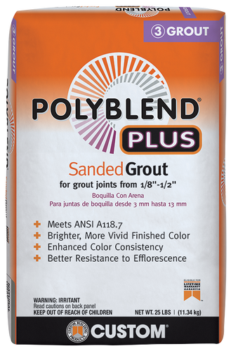 Custom Building Products Polyblend®Plus Sanded Grout 25 lb. Natural Gray