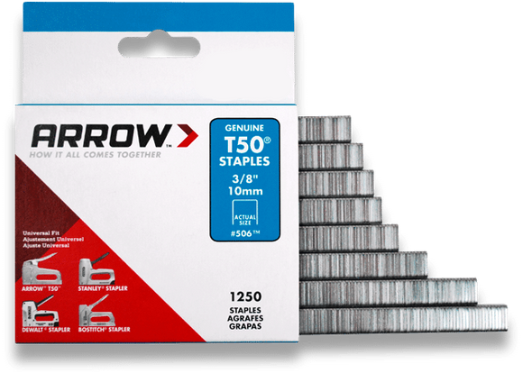 Arrow PT50 Staple Multipack (6mm10mm & 12mm Box 1875 (3 X 625))