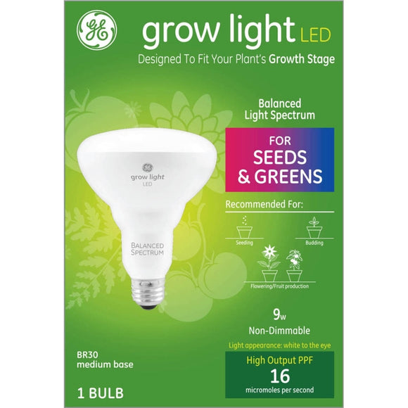GE Grow Light LED Bulb For Seed & Greens (9 Watt)